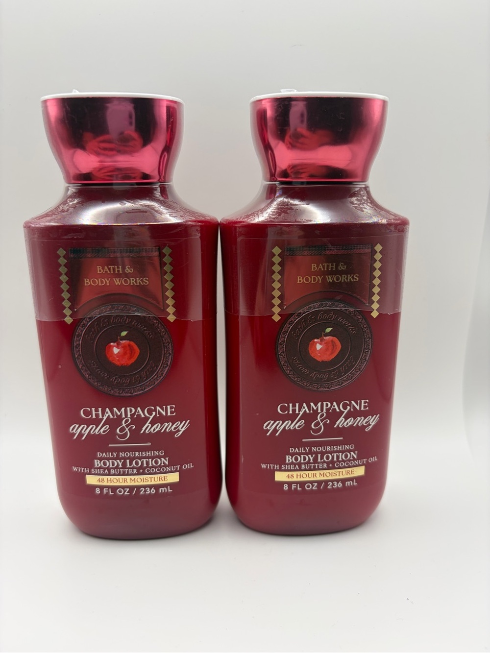 2 Bath & Body Works Champagne Apple & Honey Body Lotion - Red
